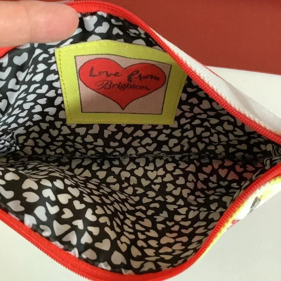Brighton Fashionista Canvas Pouch Makeup Cosmetic Bag 2018 Zipper Heart. New - Picture 3 of 3